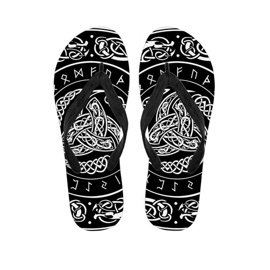 Viking Triple Horn Of Odin Print Flip Flops