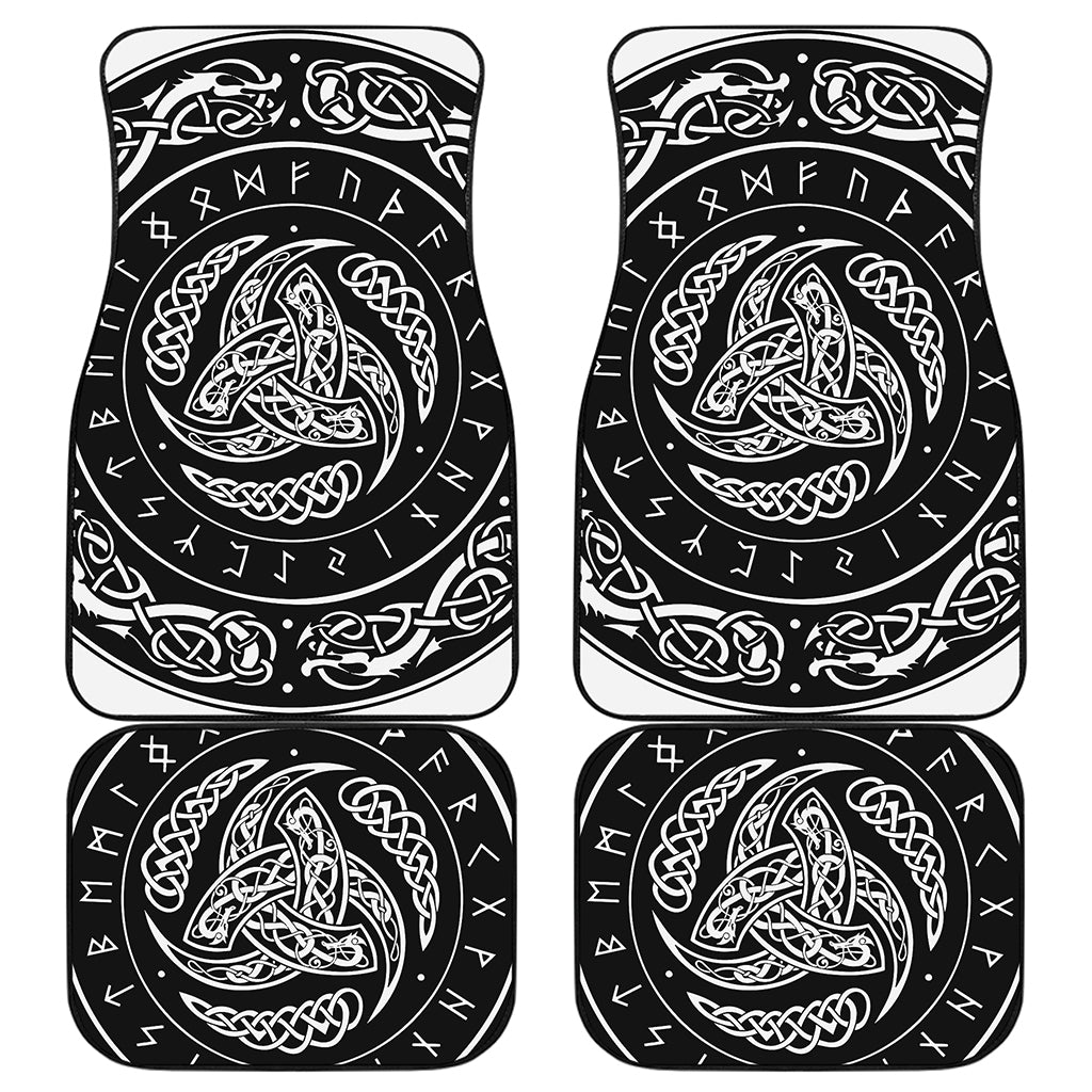 Viking Triple Horn Of Odin Print Front and Back Car Floor Mats