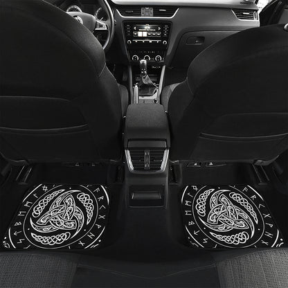 Viking Triple Horn Of Odin Print Front and Back Car Floor Mats