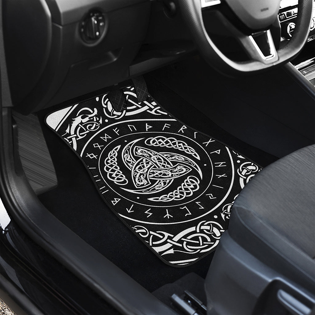 Viking Triple Horn Of Odin Print Front and Back Car Floor Mats