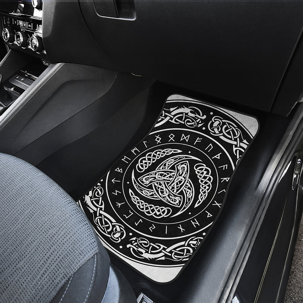 Viking Triple Horn Of Odin Print Front and Back Car Floor Mats