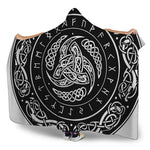 Viking Triple Horn Of Odin Print Hooded Blanket