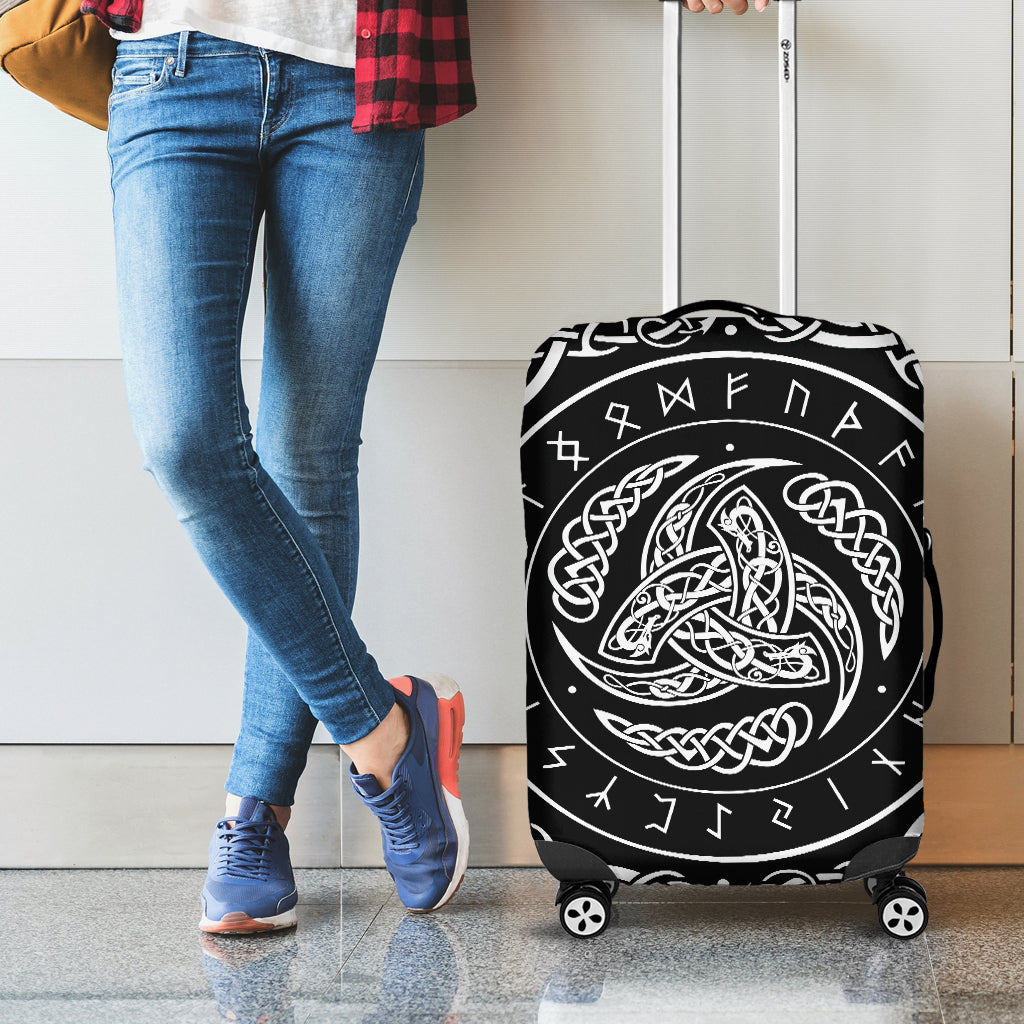Viking Triple Horn Of Odin Print Luggage Cover