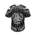 Viking Triple Horn Of Odin Print Men's Baseball Jersey