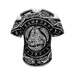 Viking Triple Horn Of Odin Print Men's Baseball Jersey