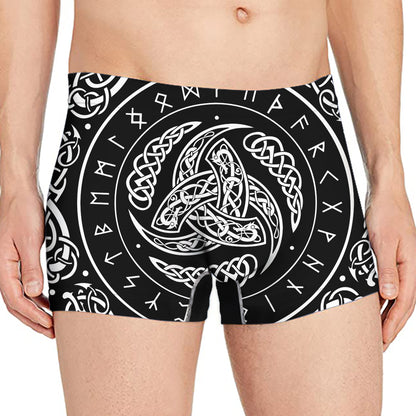 Viking Triple Horn Of Odin Print Men's Boxer Briefs