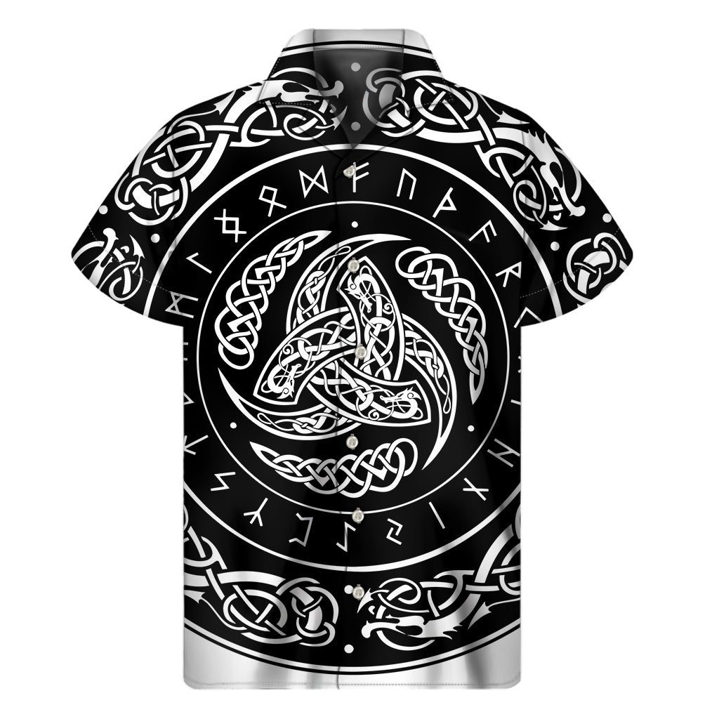 Viking Triple Horn Of Odin Print Men's Short Sleeve Shirt