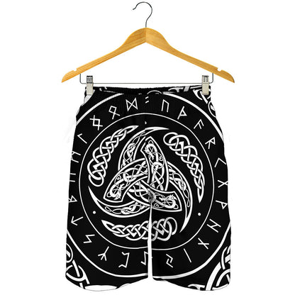 Viking Triple Horn Of Odin Print Men's Shorts
