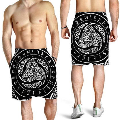 Viking Triple Horn Of Odin Print Men's Shorts