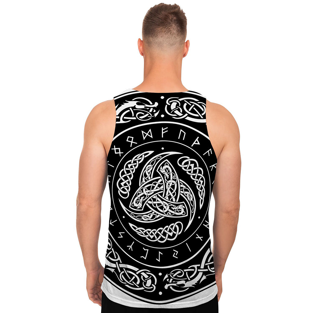 Viking Triple Horn Of Odin Print Men's Tank Top