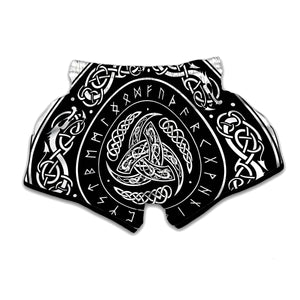 Viking Triple Horn Of Odin Print Muay Thai Boxing Shorts