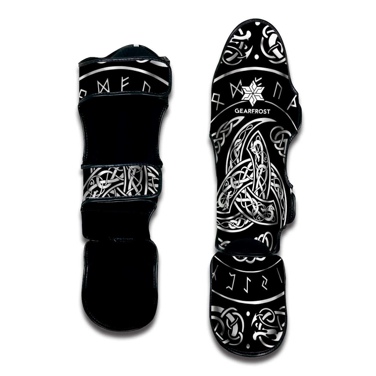 Viking Triple Horn Of Odin Print Muay Thai Shin Guard