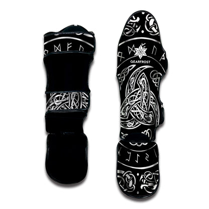 Viking Triple Horn Of Odin Print Muay Thai Shin Guard