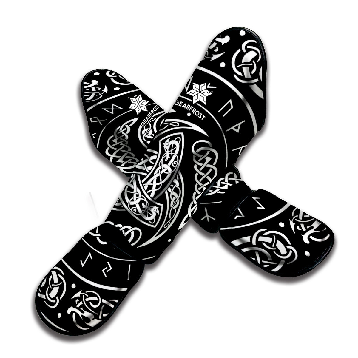 Viking Triple Horn Of Odin Print Muay Thai Shin Guard