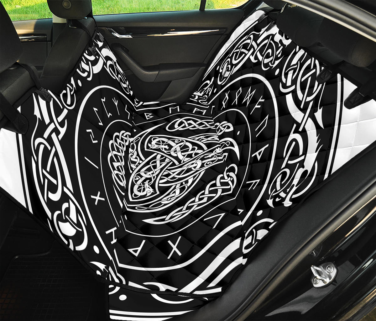 Viking Triple Horn Of Odin Print Pet Car Back Seat Cover