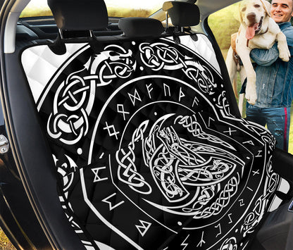 Viking Triple Horn Of Odin Print Pet Car Back Seat Cover