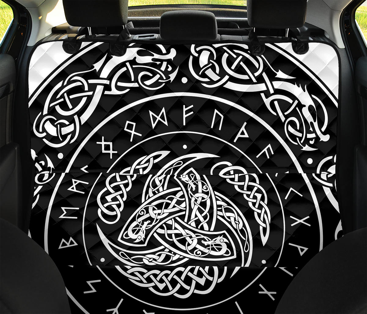 Viking Triple Horn Of Odin Print Pet Car Back Seat Cover