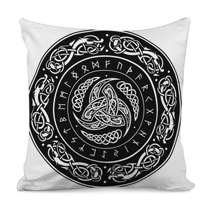 Viking Triple Horn Of Odin Print Pillow Cover