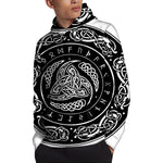 Viking Triple Horn Of Odin Print Pullover Hoodie
