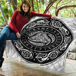 Viking Triple Horn Of Odin Print Quilt