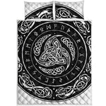 Viking Triple Horn Of Odin Print Quilt Bed Set