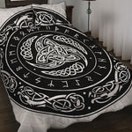 Viking Triple Horn Of Odin Print Quilt Bed Set