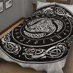 Viking Triple Horn Of Odin Print Quilt Bed Set