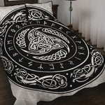 Viking Triple Horn Of Odin Print Quilt Bed Set