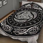 Viking Triple Horn Of Odin Print Quilt Bed Set