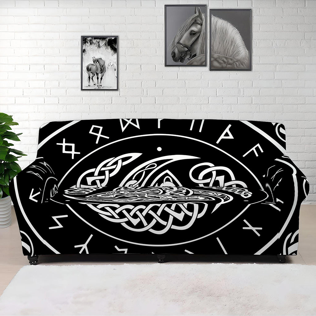 Viking Triple Horn Of Odin Print Sofa Cover