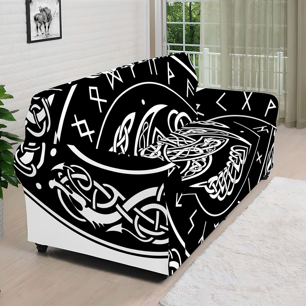 Viking Triple Horn Of Odin Print Sofa Cover