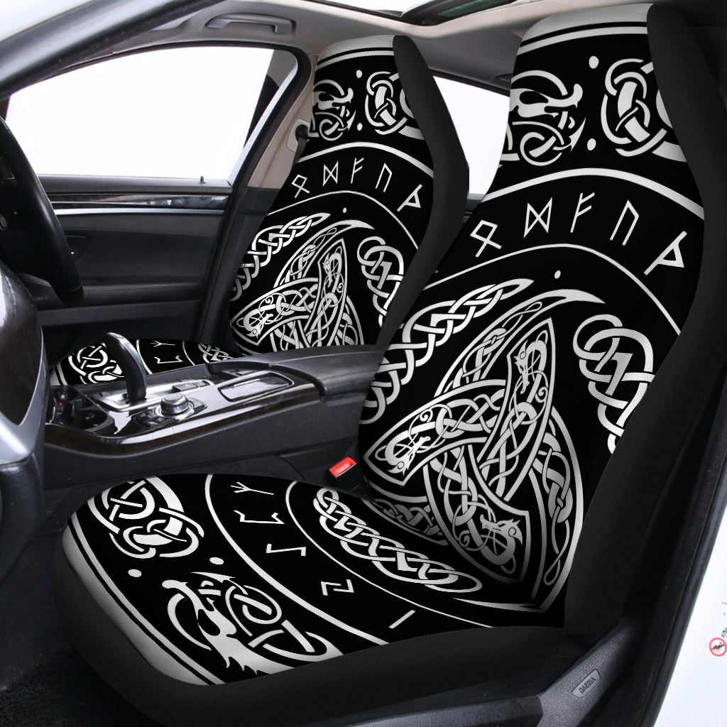 Viking Triple Horn Of Odin Print Universal Fit Car Seat Covers