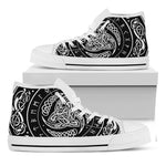 Viking Triple Horn Of Odin Print White High Top Shoes