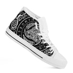 Viking Triple Horn Of Odin Print White High Top Shoes