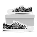 Viking Triple Horn Of Odin Print White Low Top Shoes