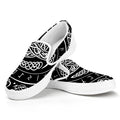 Viking Triple Horn Of Odin Print White Slip On Sneakers