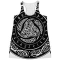Viking Triple Horn Of Odin Print Women's Racerback Tank Top