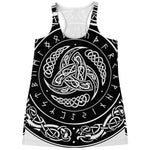 Viking Triple Horn Of Odin Print Women's Racerback Tank Top