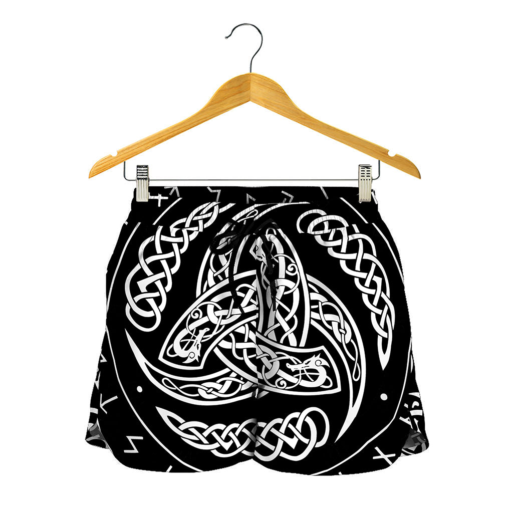 Viking Triple Horn Of Odin Print Women's Shorts
