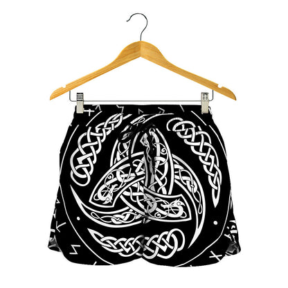 Viking Triple Horn Of Odin Print Women's Shorts