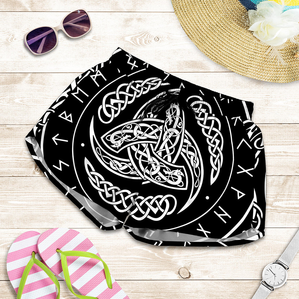 Viking Triple Horn Of Odin Print Women's Shorts