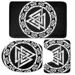 Viking Valhalla Symbol Print 3 Piece Bath Mat Set