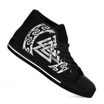 Viking Valhalla Symbol Print Black High Top Shoes