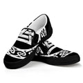 Viking Valhalla Symbol Print Black Slip On Sneakers