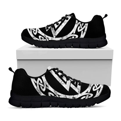 Viking Valhalla Symbol Print Black Sneakers