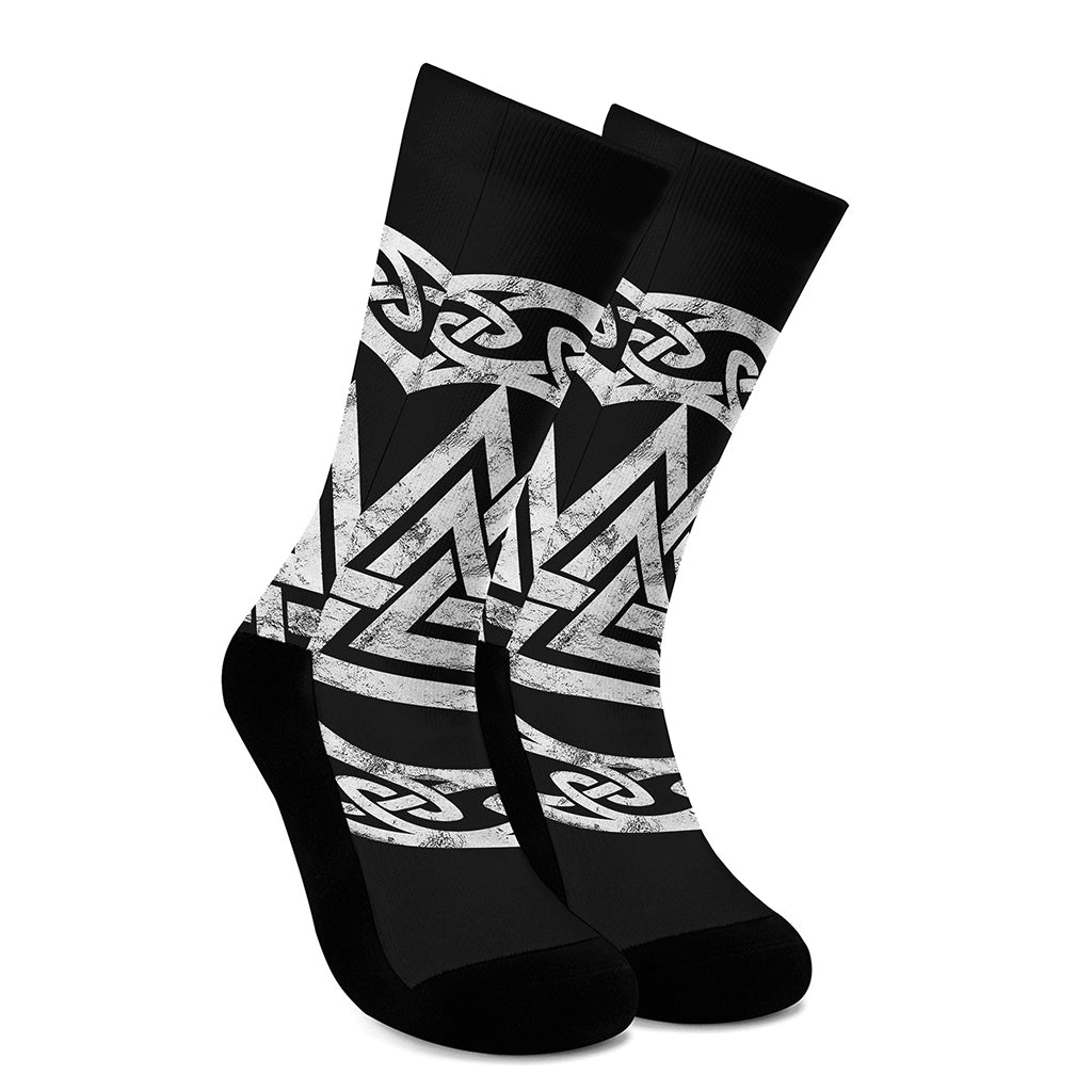 Viking Valhalla Symbol Print Crew Socks