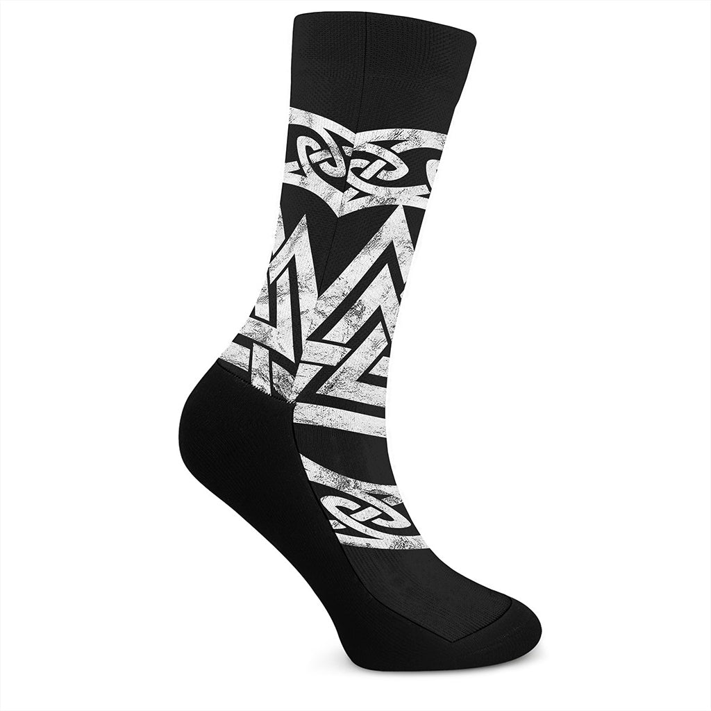 Viking Valhalla Symbol Print Crew Socks