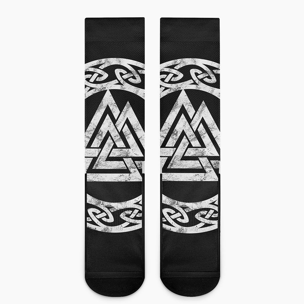 Viking Valhalla Symbol Print Crew Socks
