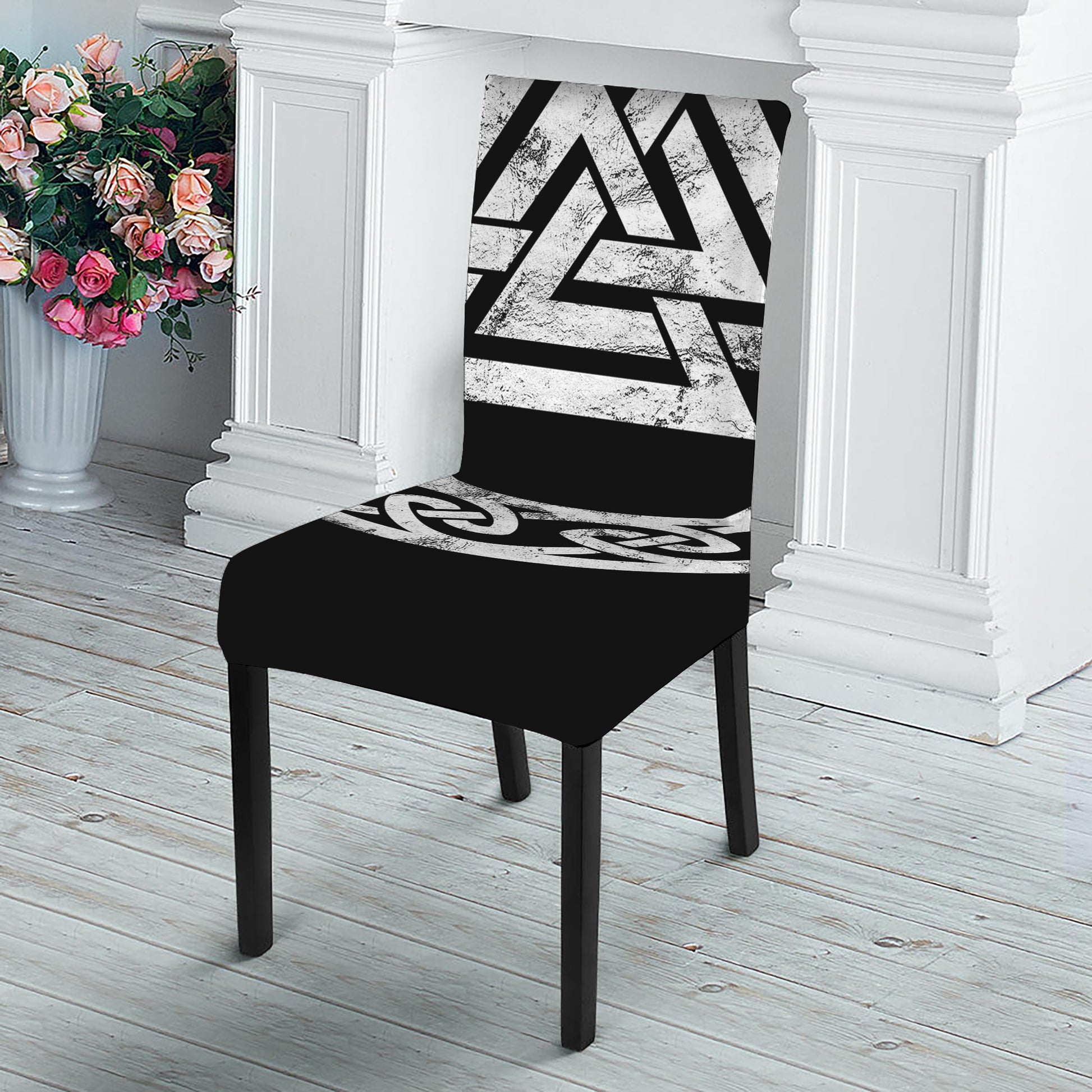 Viking Valhalla Symbol Print Dining Chair Slipcover