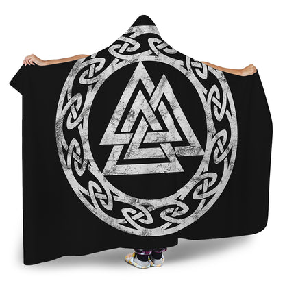 Viking Valhalla Symbol Print Hooded Blanket